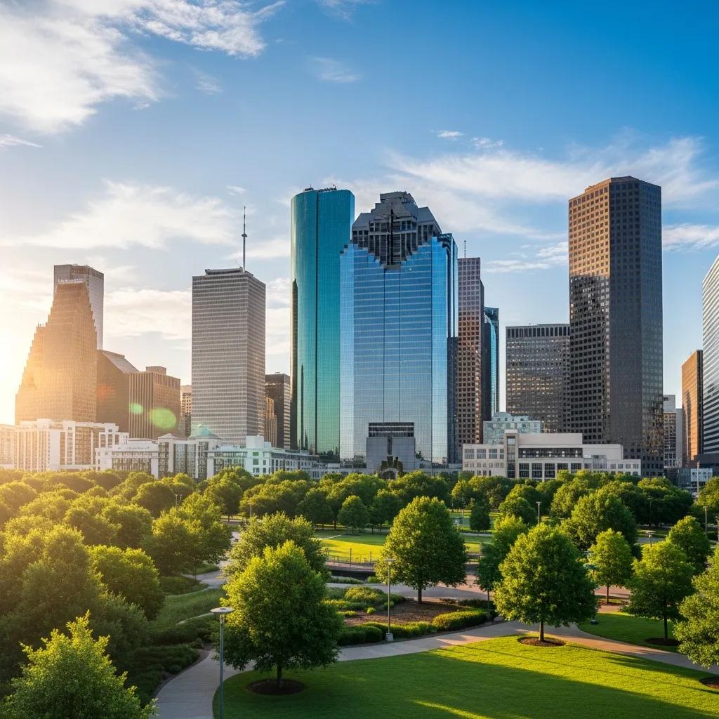 Houston skyline representing the real estate market forecast and investment opportunities